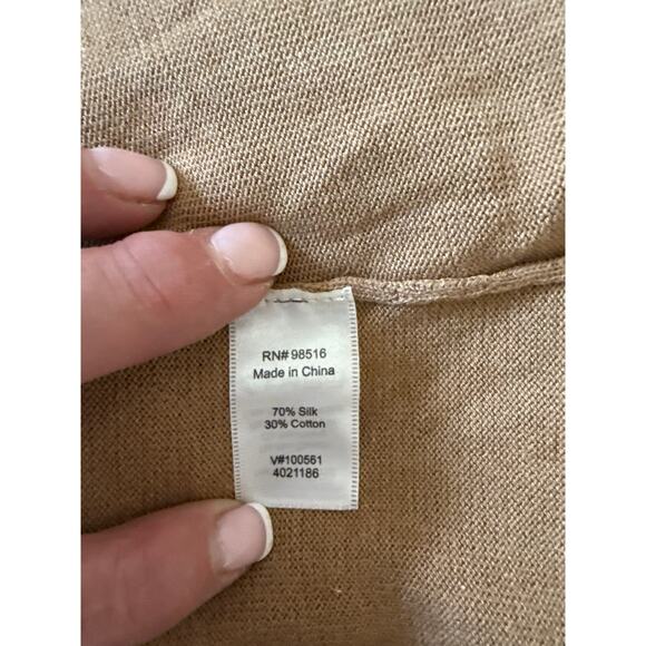 Coldwater Creek Silk Blend Pull over Sweater Camel Color XL - Picture 4 of 4